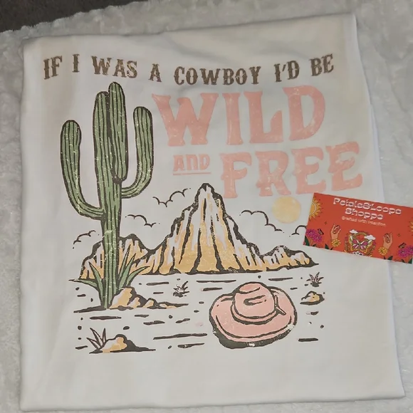 George White Tee with Cactus and Text Design - Picture 1 of 1